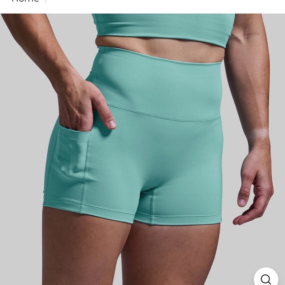 Mint Green Women's High-Waisted Shorts - Picture 3 of 10